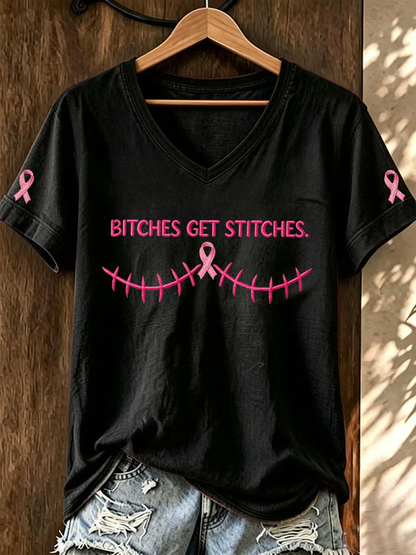 Damen-Lässiges bedrucktes Kurzarm-T-Shirt
