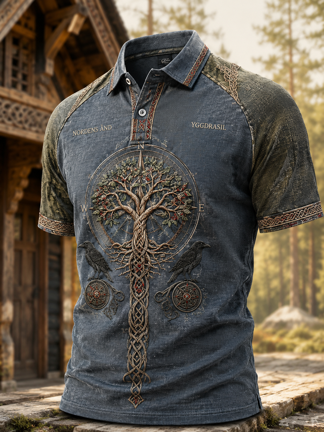 Herren-Poloshirt mit dänischen Wikingern