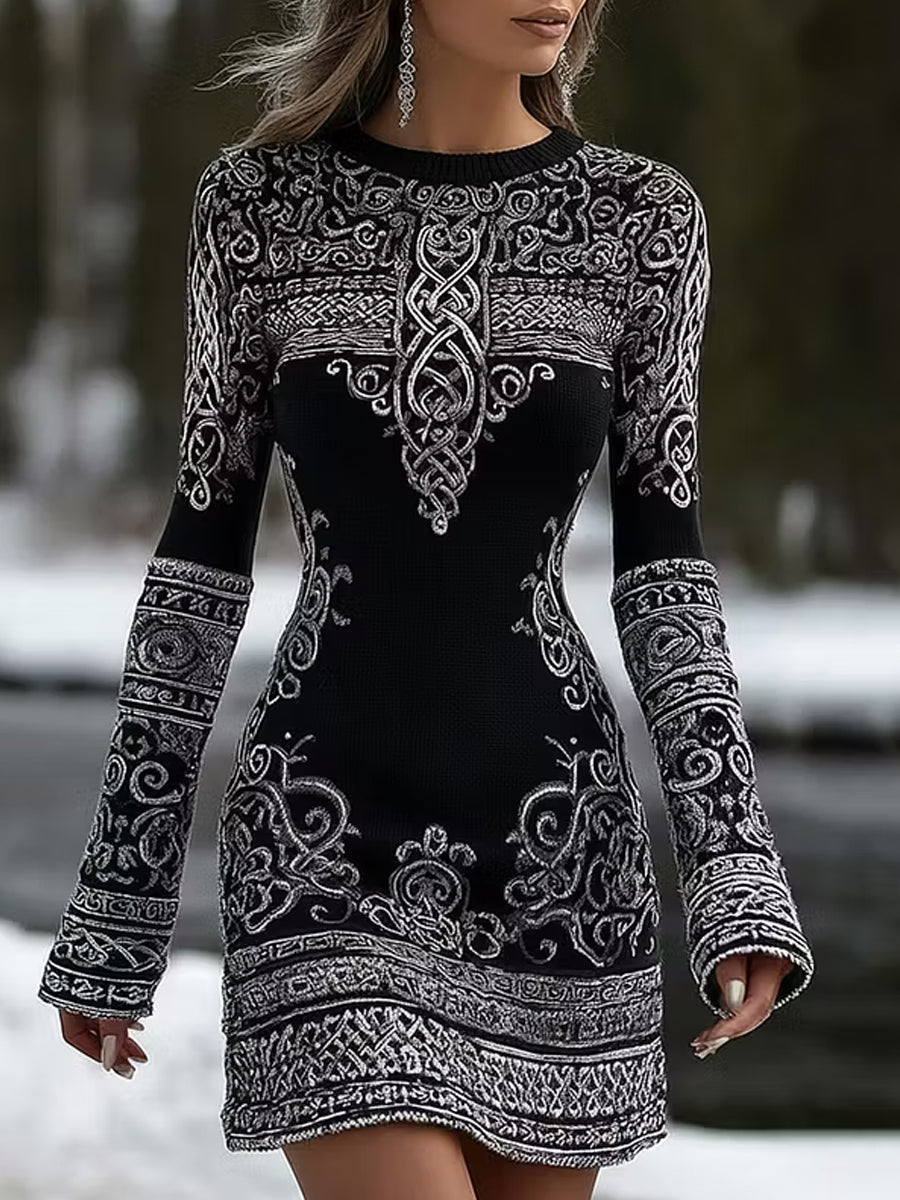 Vintage-Nordisches Freizeitkleid im Wikinger-Stil