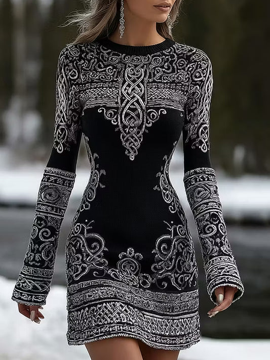 Vintage-Nordisches Freizeitkleid im Wikinger-Stil