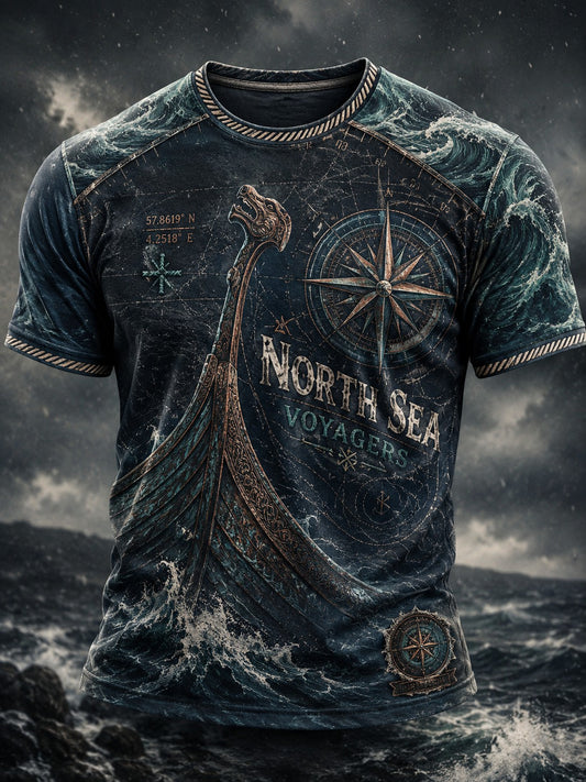 Bedrucktes T-Shirt für Herren – North Sea Voyagers