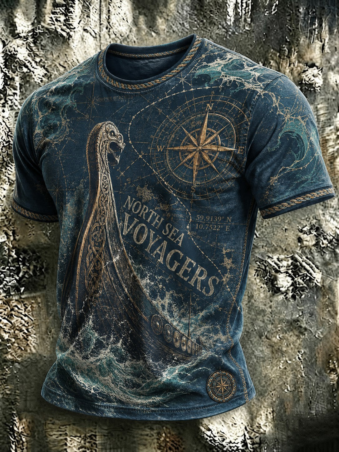 Bedrucktes T-Shirt für Herren – North Sea Voyagers