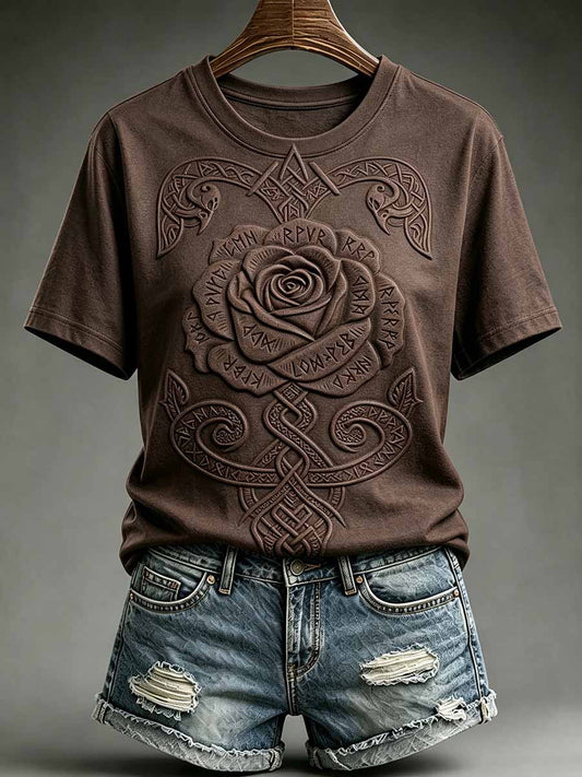 Frauen Vintage Viking Keltischer Knoten Druck T-Shirt