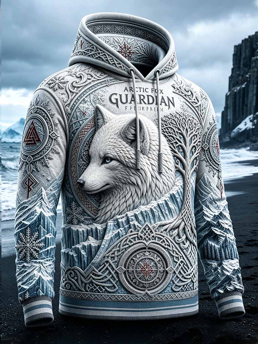Herren Vintage Viking Fox Print Sweatshirt