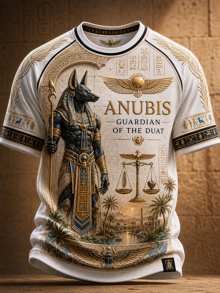 Lässiges T-Shirt mit ägyptischem Vintage-Kunstdruck