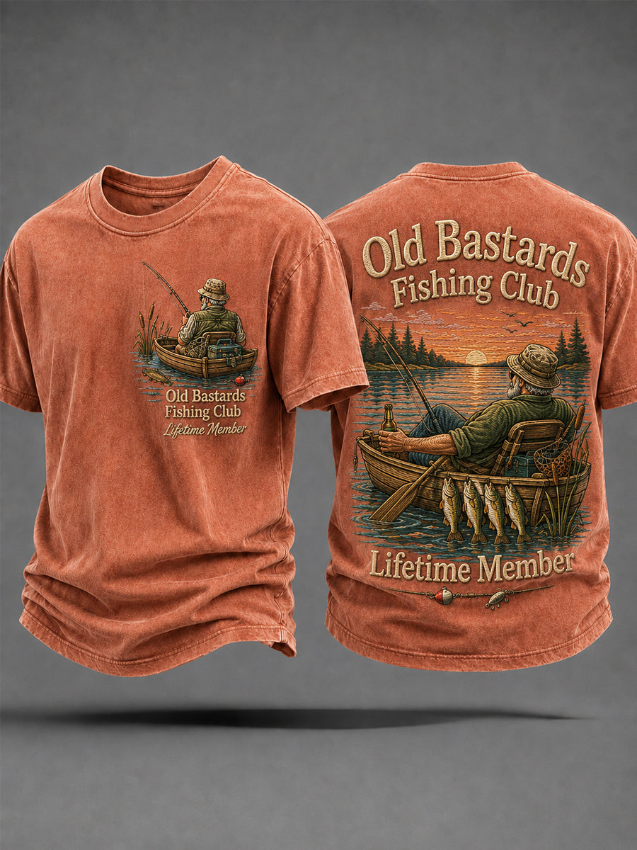 Herren Lustige alte Bastarde Angel club lebenslanges Mitglied drucken lässiges T-Shirt