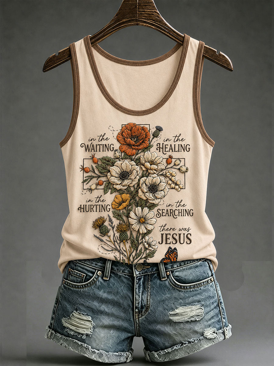 Frauen im Warten gab es Jesus bedrucktes lässiges Tank Top