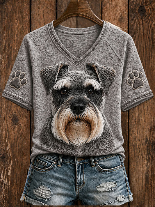 Damen-Kurzarm-T-Shirt mit V-Ausschnitt