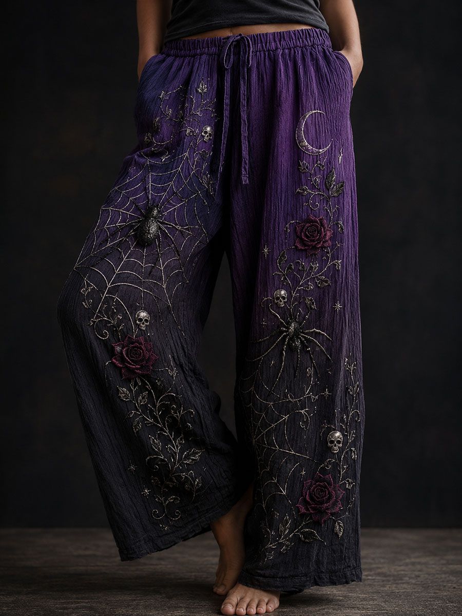 Damenhose im gotischen Stil aus Baumwolle und Leinen