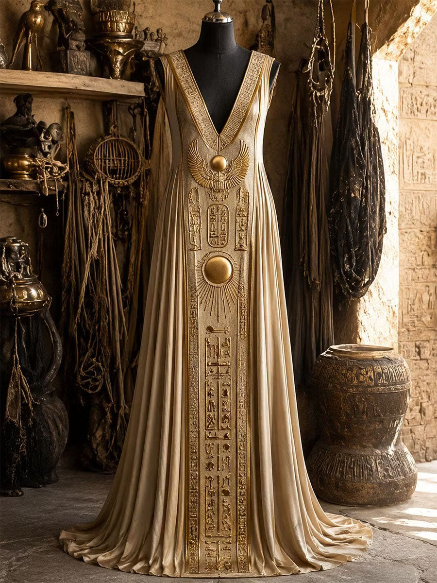 Frauen Ägypten Kunst Maxi Kleid