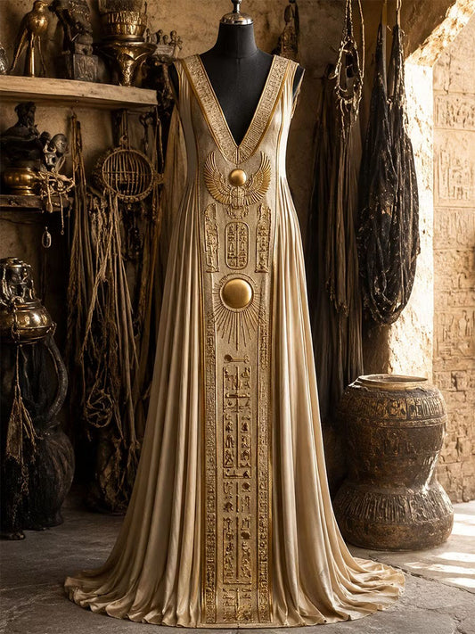 Frauen Ägypten Kunst Maxi Kleid