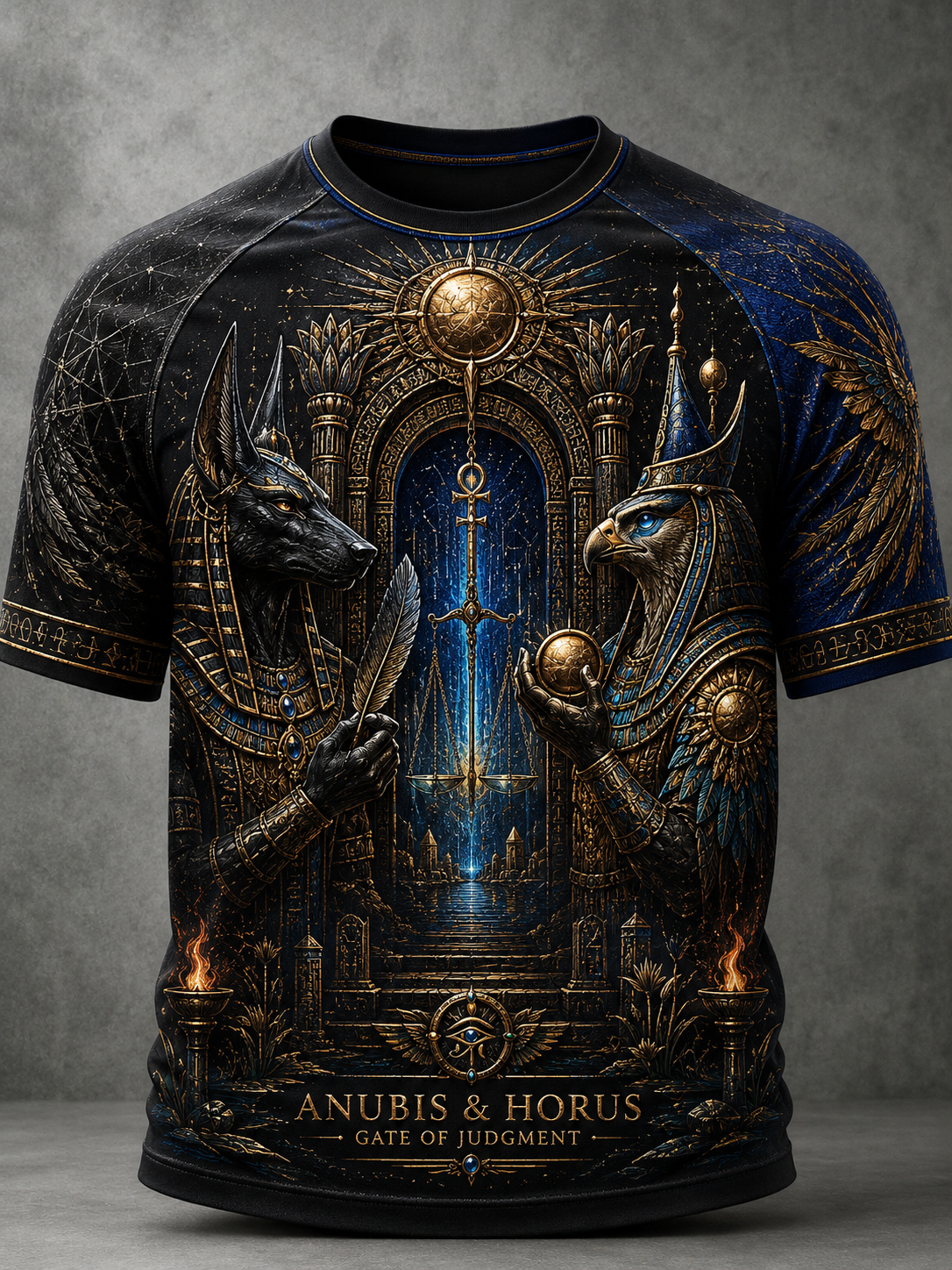 Kurzarm-T-Shirt für Männer ägyptische Zivilisation