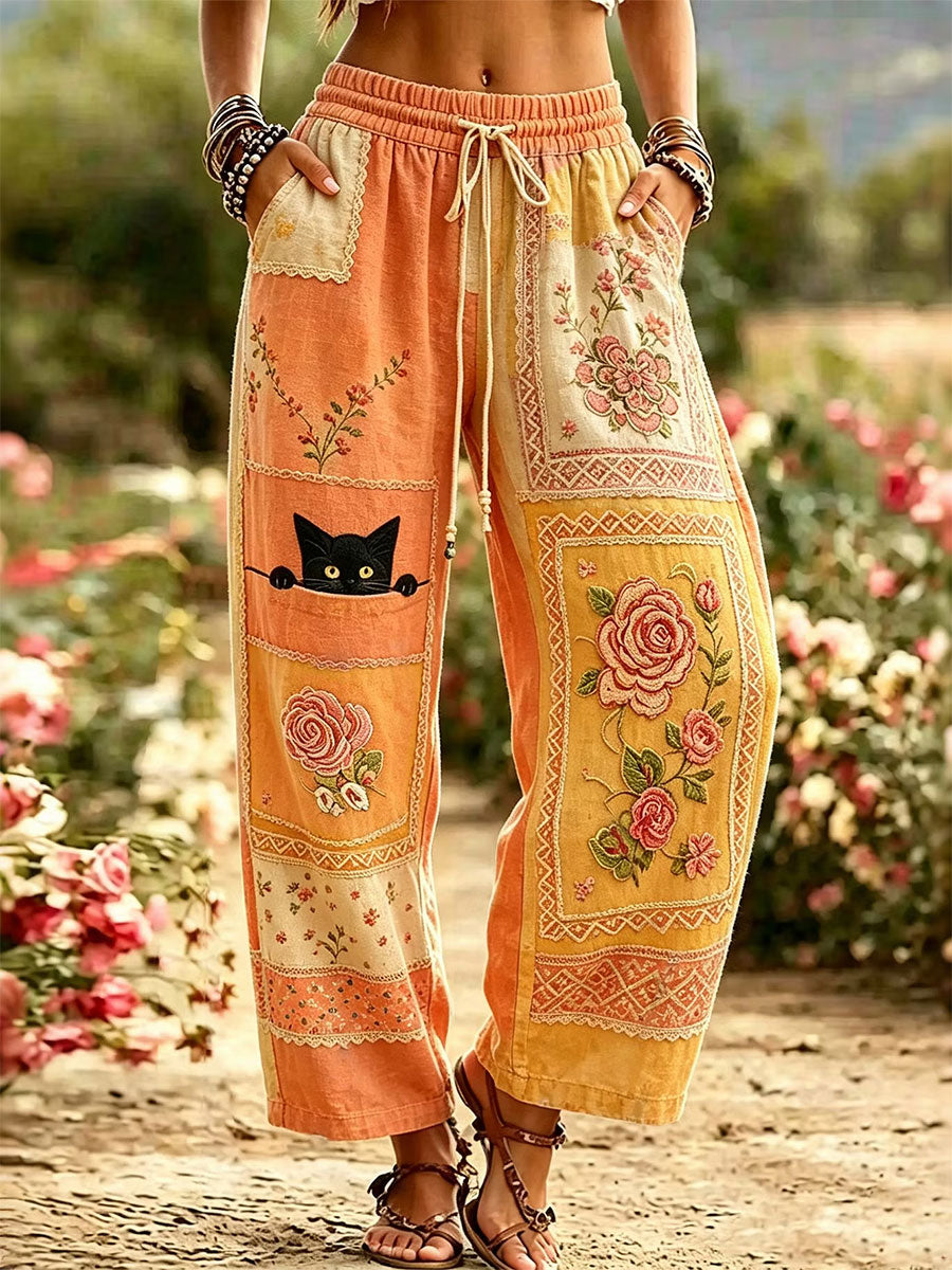 Frauen elegante Baumwoll-und Leinen hose