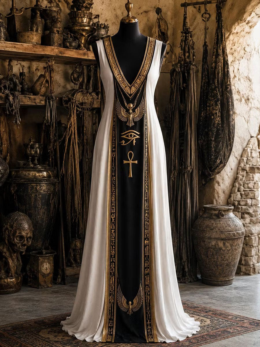 Ägypten-Design-Maxikleid für Damen