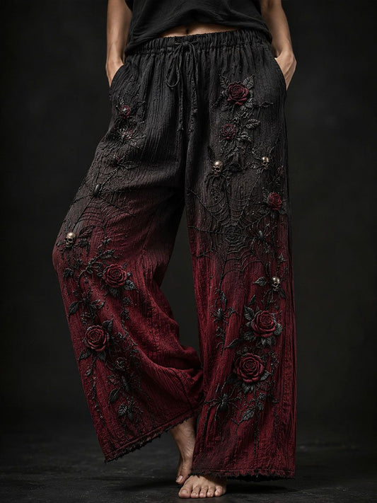 Damenhose im gotischen Stil aus Baumwolle und Leinen