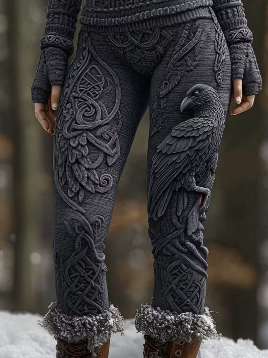 Lässige Leggings mit Vintage Viking Nordic Style Kunstdruck