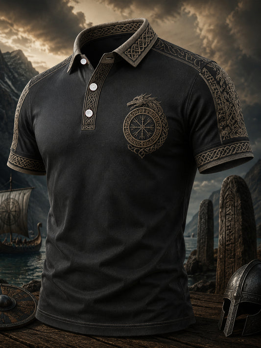 Herren-Viking-Print-Lässiges Oberteil