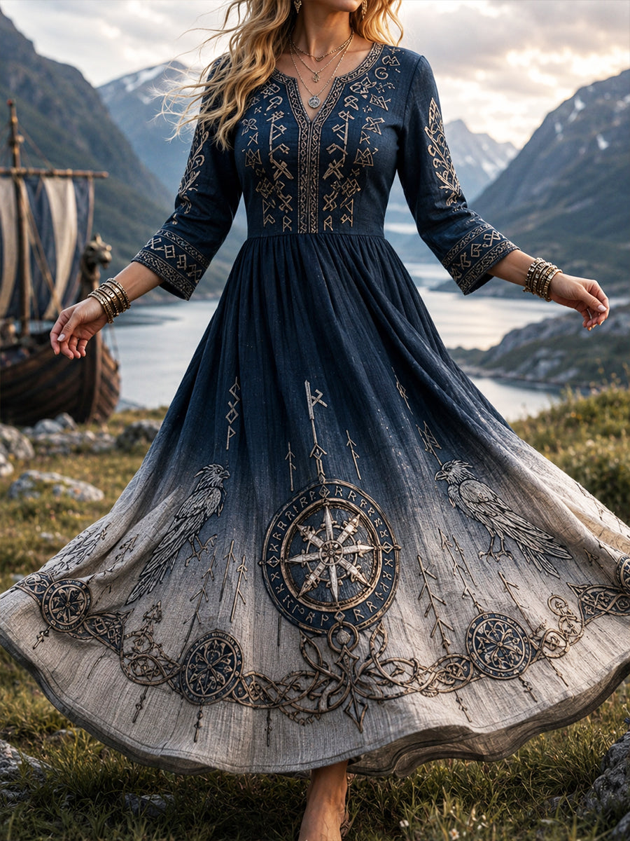 Vintage norwegische Wikinger Skandi navis che nordische Kultur kunst druck Freizeit kleid