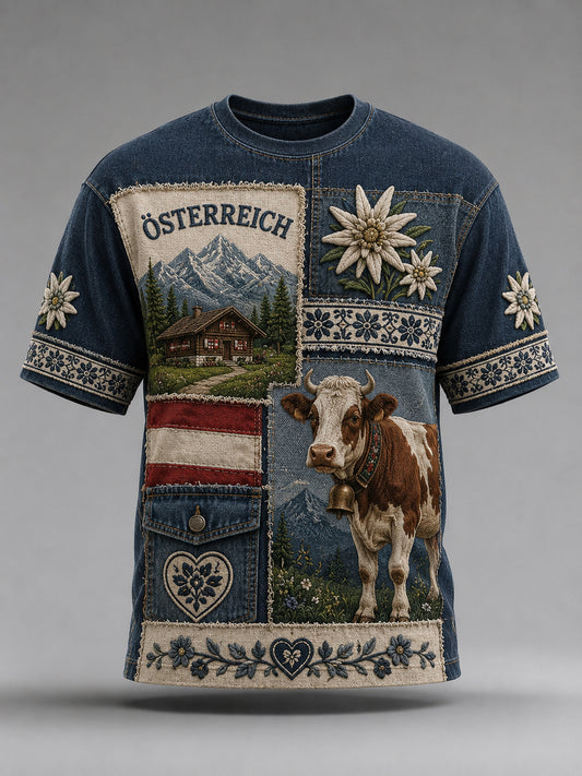 Männer österreichi scher Land-Kultur-Kunstdruck T-Shirt
