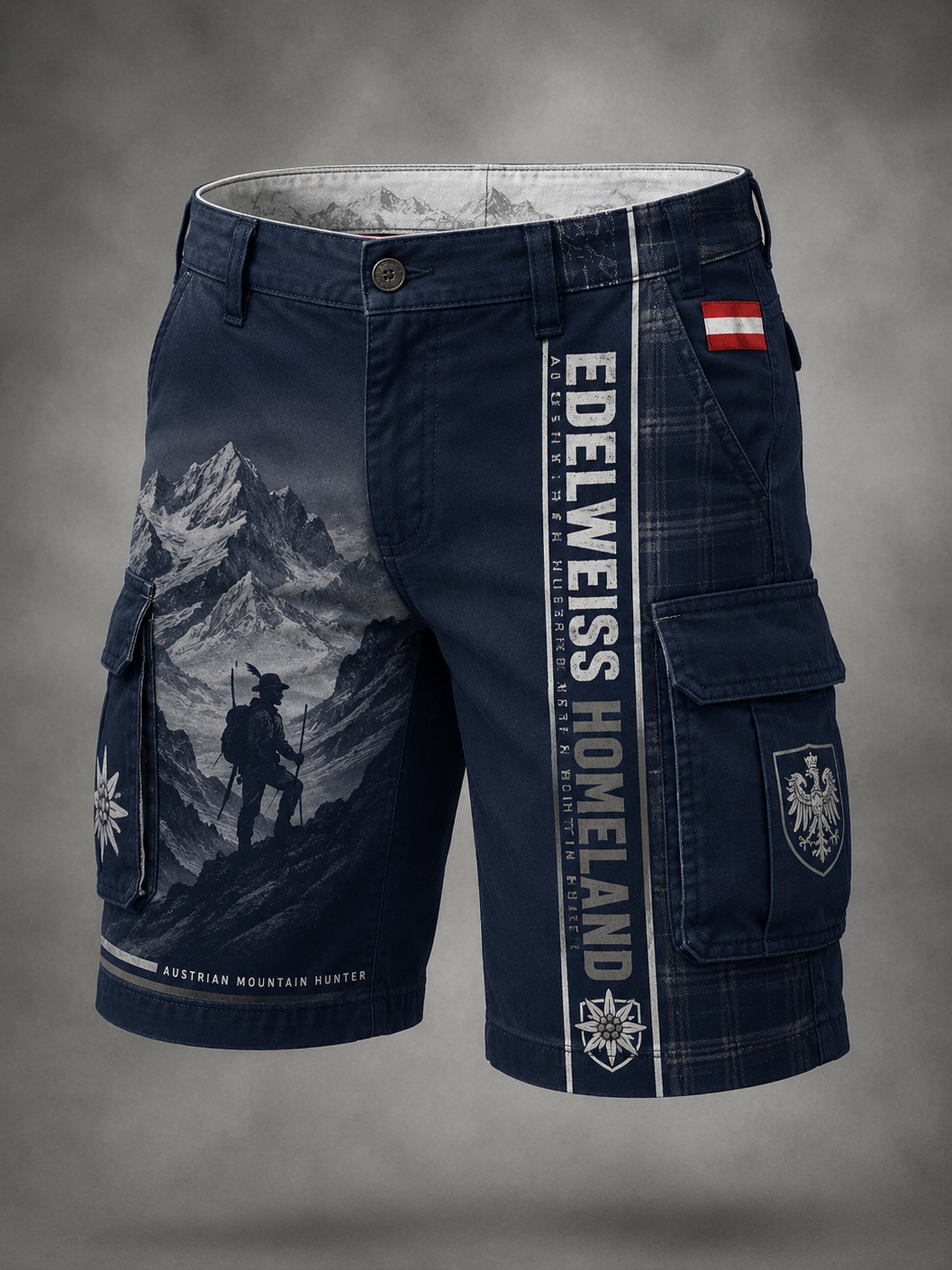 Herren-Shorts mit Kunstprint im österreichischen Kulturstil