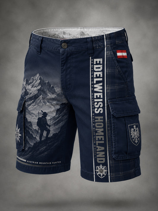 Herren-Shorts mit Kunstprint im österreichischen Kulturstil