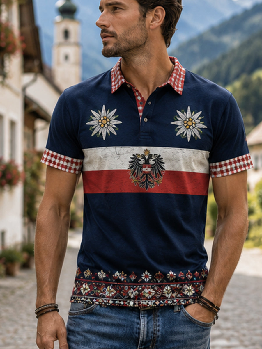 Herren-T-Shirt mit Kunstdruck im österreichischen Landhausstil
