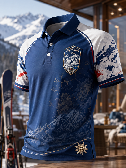 Herren-Poloshirt mit österreichischem Kunstdruck