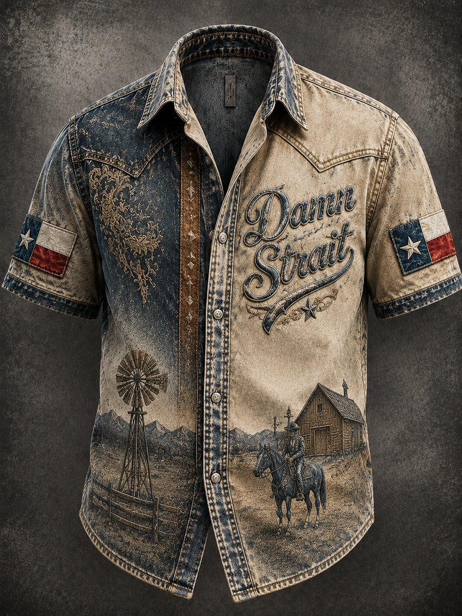 Herren-Freizeit hemd im rustikalen Ranch-Stil