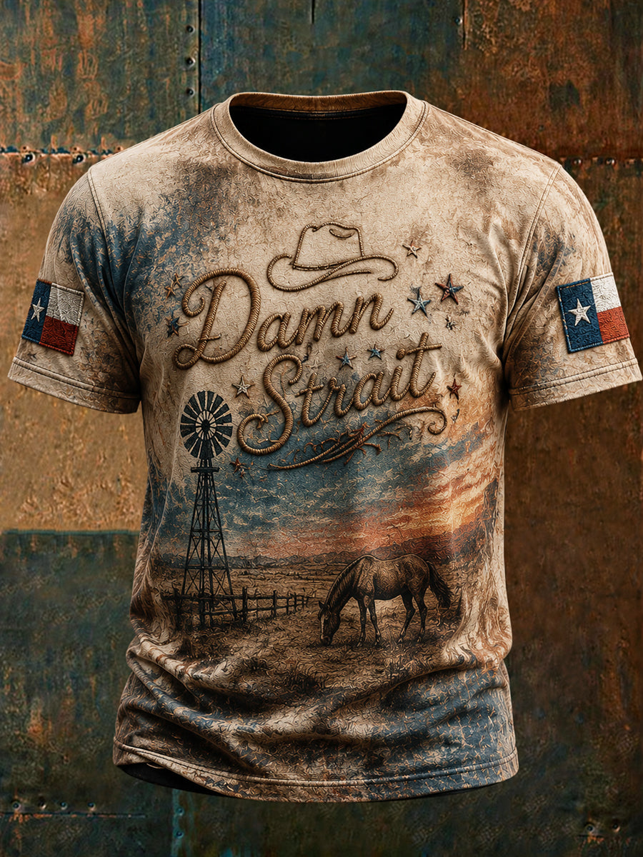 Retro-Country-Lifestyle-T-Shirt für Männer