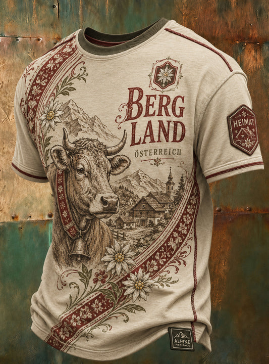Herren-T-Shirt mit Kunstdruck im österreichischen Landhausstil