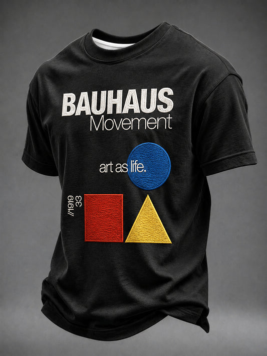 Herren-T-Shirt mit Bauhaus-inspiriertem Kunstdruck