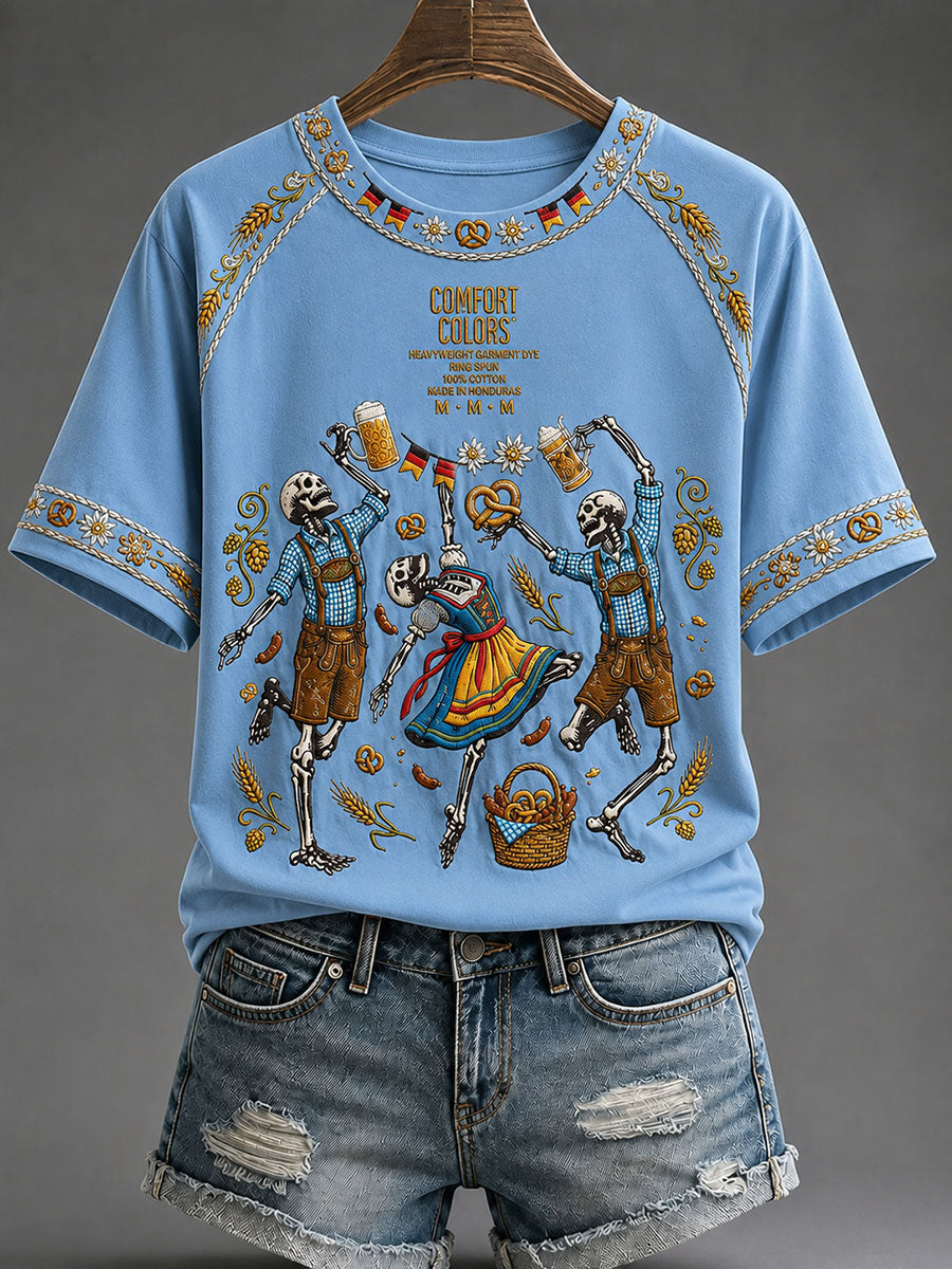 Frauen-Oktoberfest-Print-Lässiges T-Shirt
