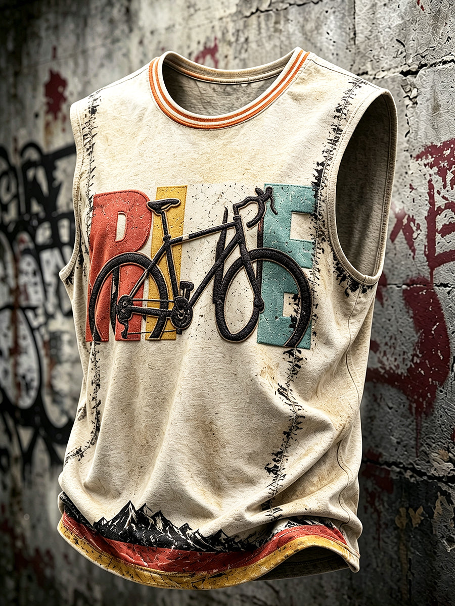 Herren-Retro-Radfahrweste im deutschen Graffiti-Style für den Sommer
