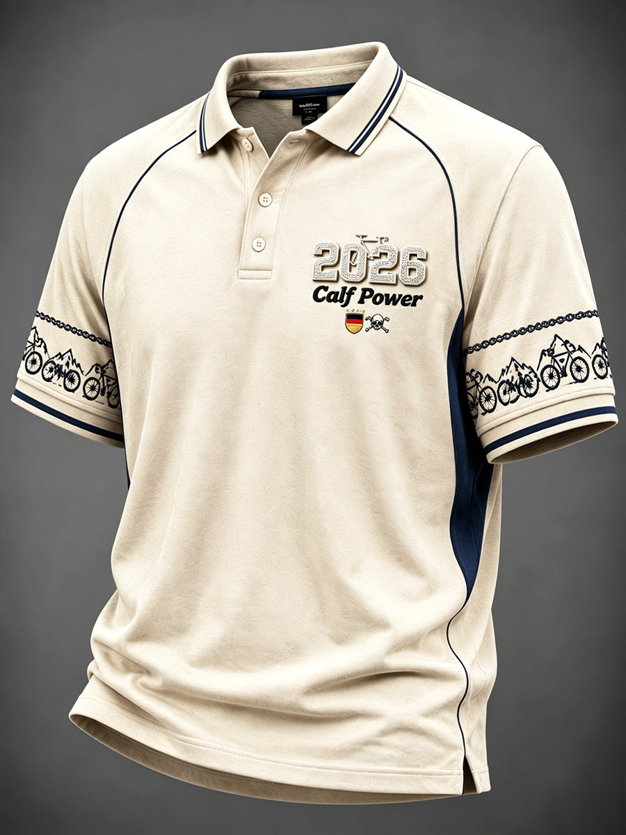Herren-Retro-Off-White-Poloshirt im deutschen Radsport-Design, lässig, 2026