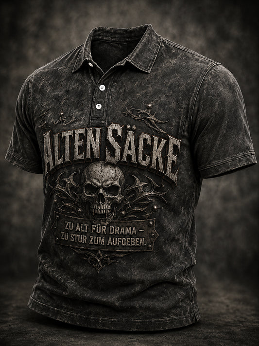 Lustiges Freizeithemd mit Slogan-Print für Herren