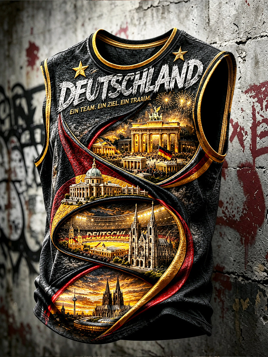 Herren-Freizeitweste mit Aufdruck zum Tag der Deutschen Einheit