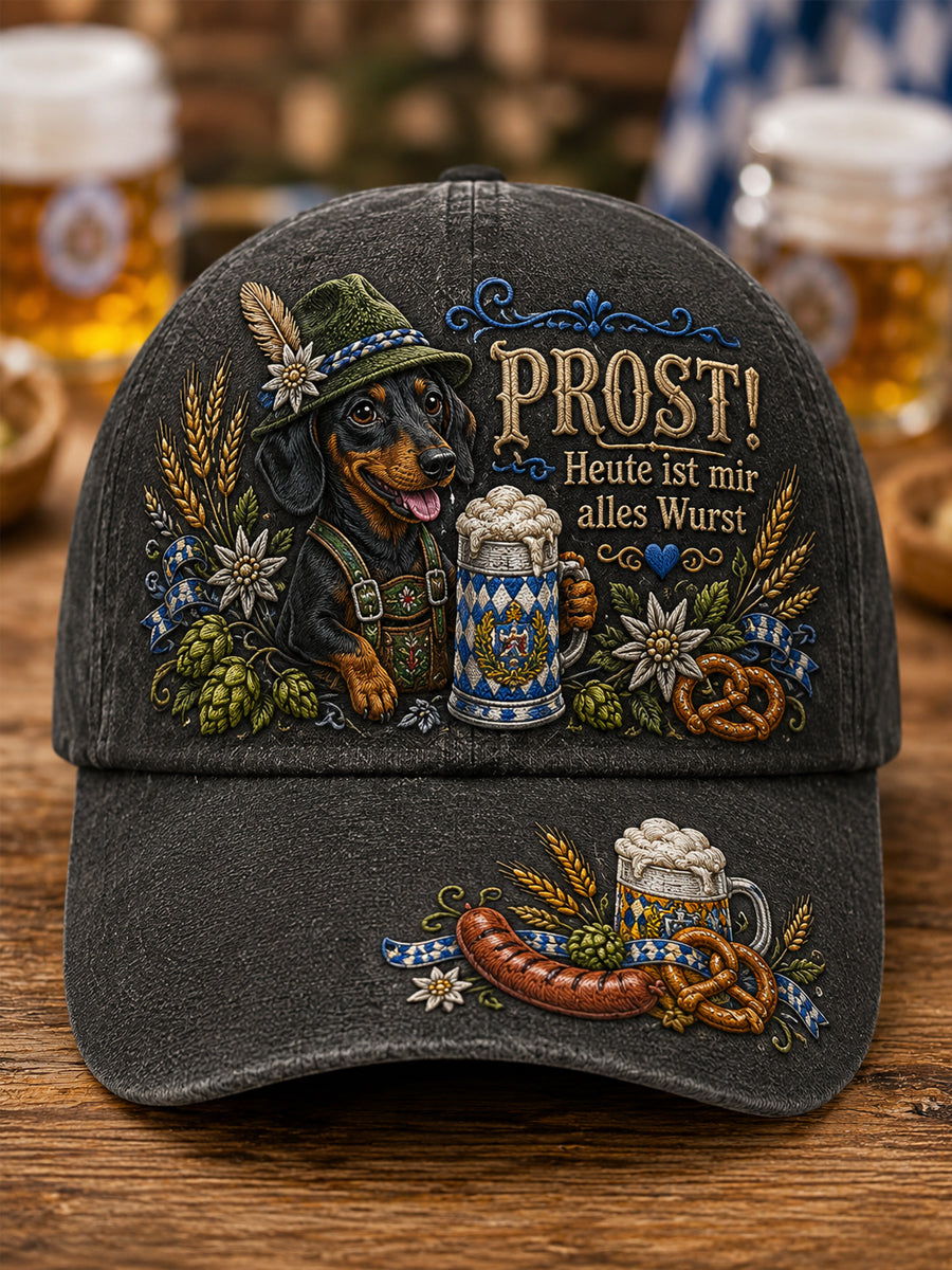 Unisex Lustiger Dackel Oktoberfest Prost! Hut