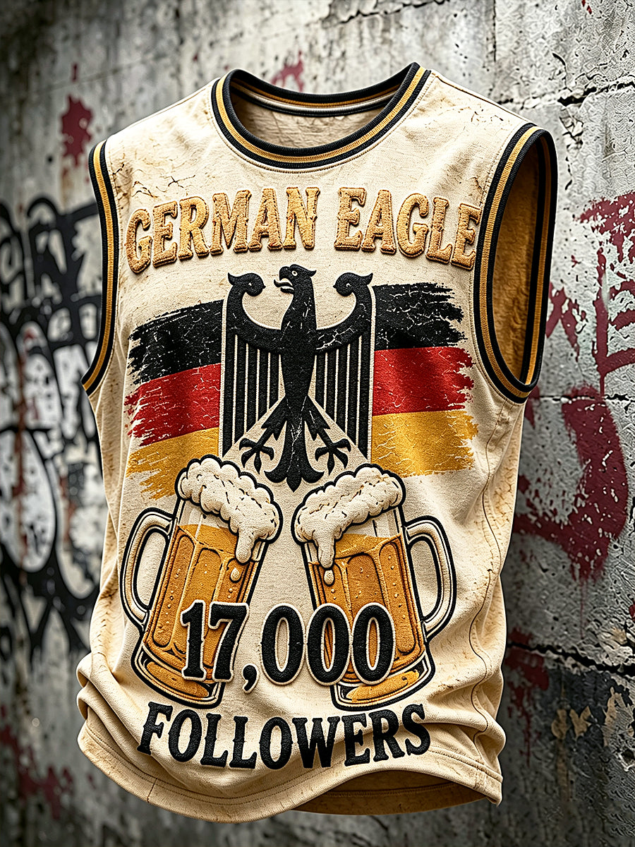 Herren-Freizeitweste mit deutschem Bier-Print