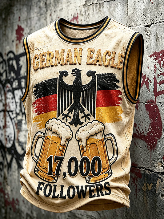 Herren-Freizeitweste mit deutschem Bier-Print
