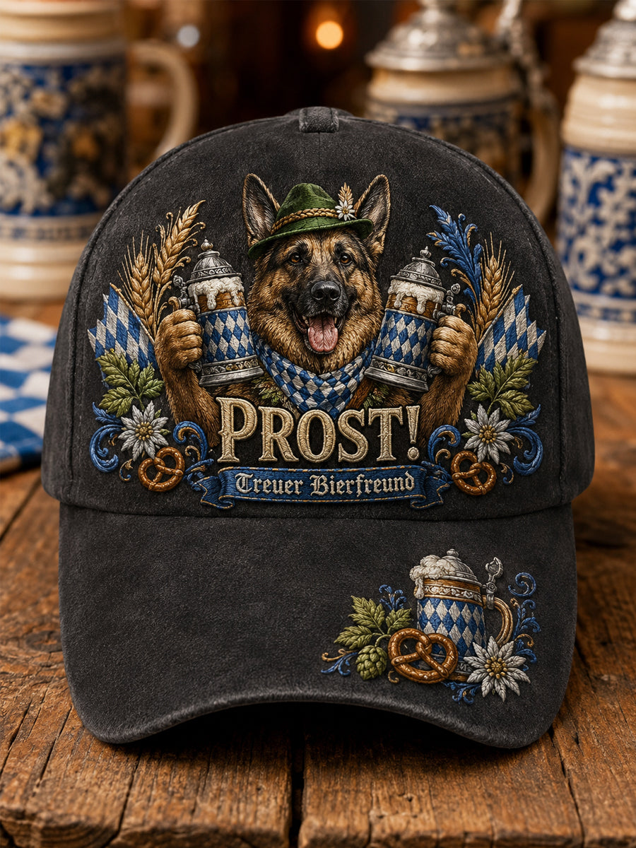 Unisex Lustiger Deutscher Schäferhund Oktoberfest Prost! Hut
