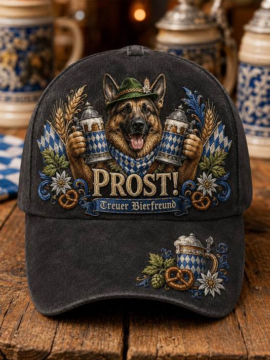 Unisex Lustiger Deutscher Schäferhund Oktoberfest Prost! Hut