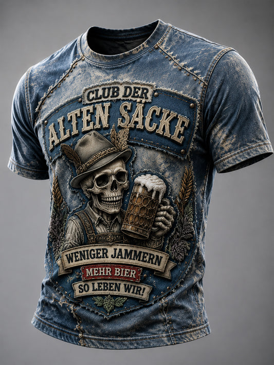 Lustiges Herren-T-Shirt im Oktoberfest-Style mit Biermotiv, lässig und bequem
