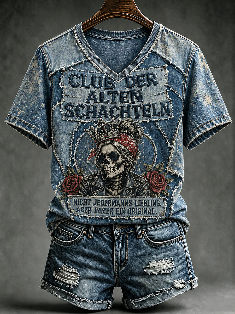 Lässiges T-Shirt für Damen mit witzigem Slogan-Print