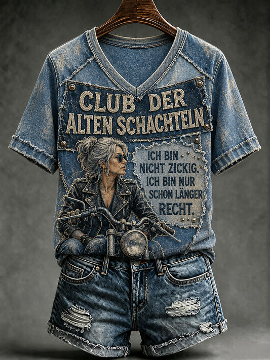 Frauen Lustiges Slogan Print Casual T-Shirt