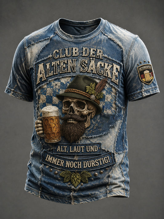 Lustiges Herren-T-Shirt im Oktoberfest-Style mit Biermotiv, lässig und bequem