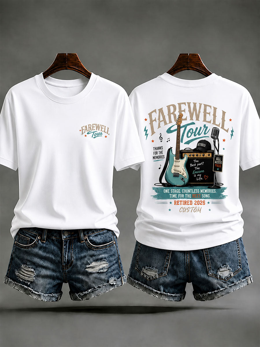 Frauen Ruhestand Abschieds tour Musik Thema Freizeit T-Shirt