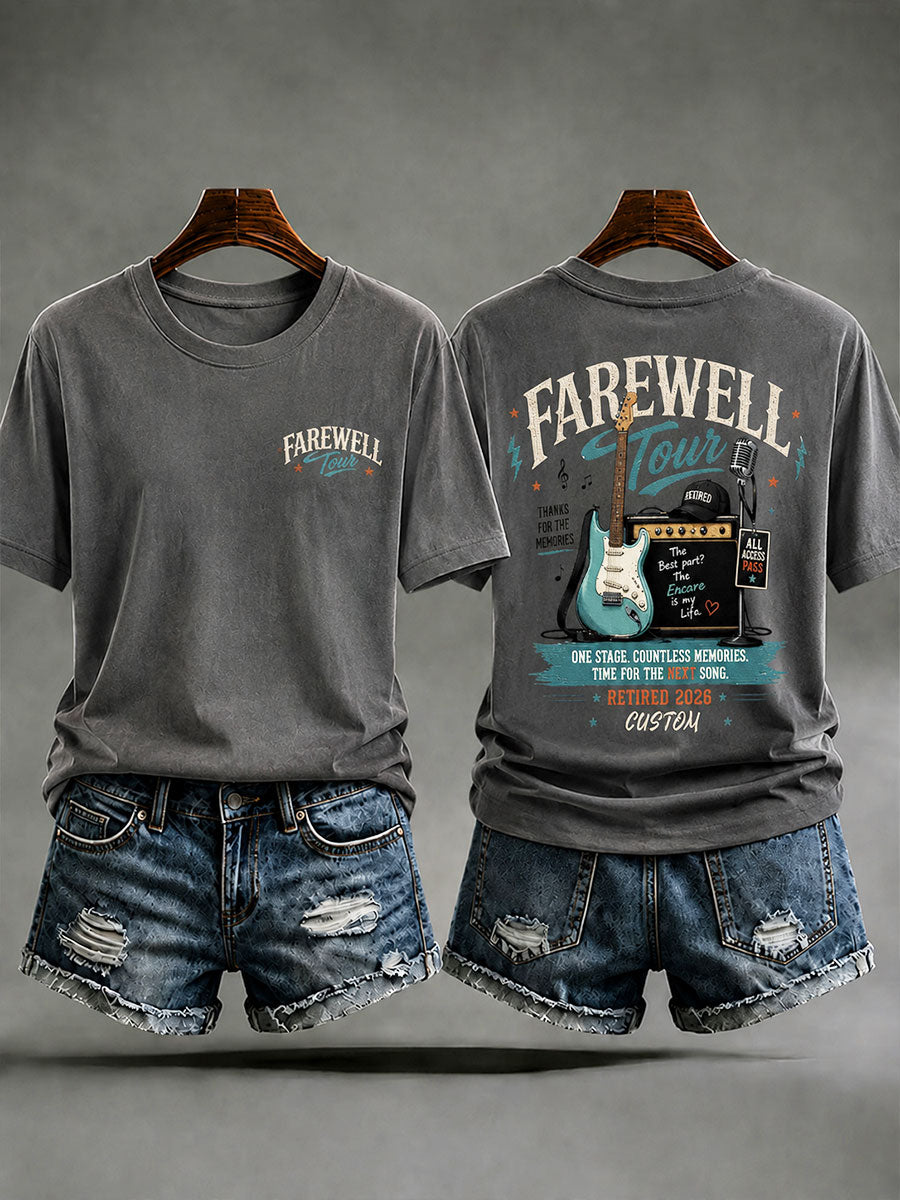 Frauen Ruhestand Abschieds tour Musik Thema Freizeit T-Shirt