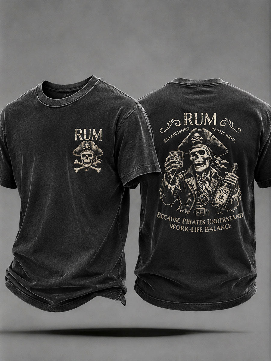 Männer "Weil Piraten Work-Life-Balance verstehen" Fun Casual Unisex T-Shirt