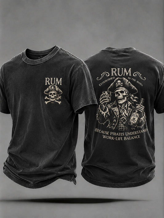 Männer "Weil Piraten Work-Life-Balance verstehen" Fun Casual Unisex T-Shirt