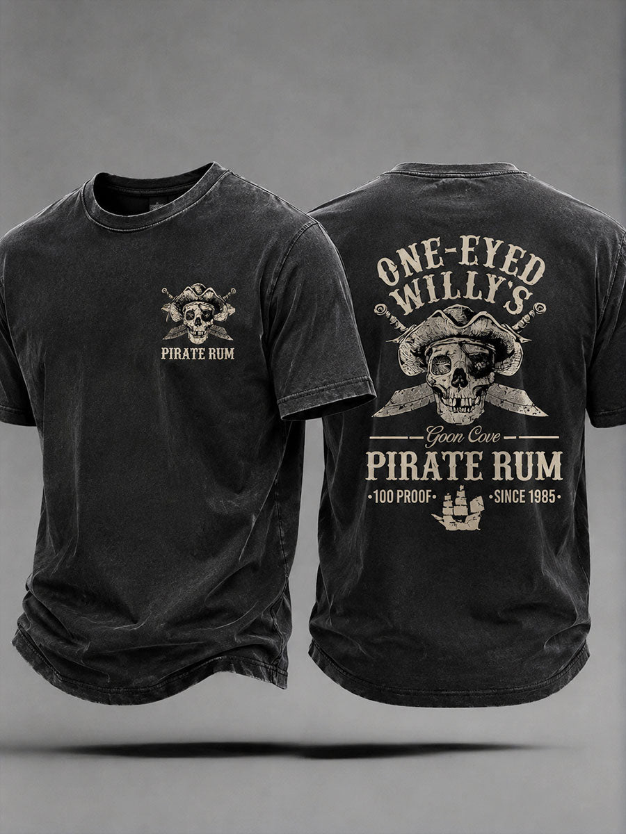 Herren Einäugige Willies Rum Pirate Rum Fun Casual Unisex T-Shirt